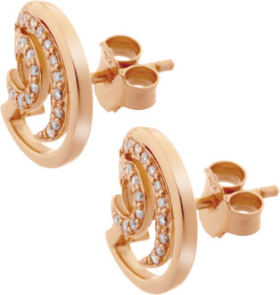 'Elaine' Dames 925 Sterling Zilveren Stud Oorbellen - Roze ZO-7084/1 Rosé