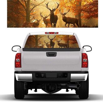 Elanden Bos Voor Truck Jeep Suv Pickup 3D Achter Voorruit Decal Sticker Decor Achterruit Glas Poster 57.9X18.1 inch