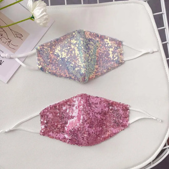 Elastic Bling Fashion Sequined Masks for Face Women Breathable Crystal Masquerade Face Jewellry Sequin Mask for Nightclub Party