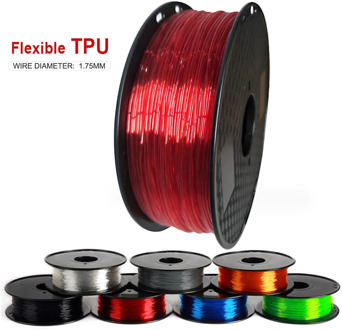 Elastic Flexible TUP 3D Printer Filament 1.75mm 85A Rubber Material Roll Flex 500g 250g Red Black Blue Filament for 3D Printing