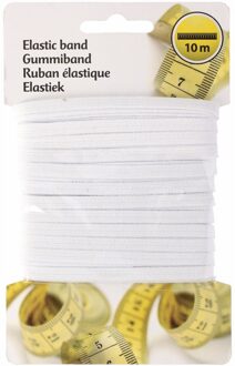 Elastiek band 10 meter wit breedte 5 mm - kleding/mondkapjes maken artikelen.