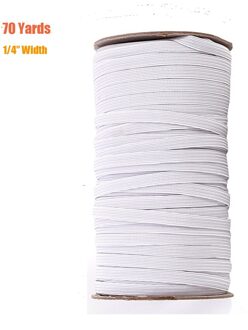 Elastiekjes Voor Naaien Maskers 1/4 Inch Breedte Gevlochten Elastiek Koord Voor Diy Crafting, 70 Yards wit