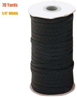 Elastiekjes Voor Naaien Maskers 1/4 Inch Breedte Gevlochten Elastiek Koord Voor Diy Crafting, 70 Yards zwart