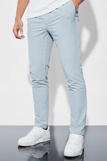 Elastische 4 Way Stretch Skinny Fit Pantalons, Light Grey - XS
