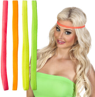 Elastische Haarbandjes Neon (4st) Multikleur - Print