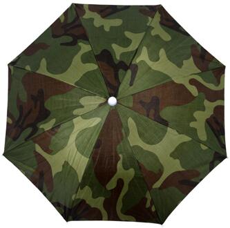 Elastische Hoofdband Camouflage Patroon Zon Regen Paraplu Hoed Cap Voor Vissen