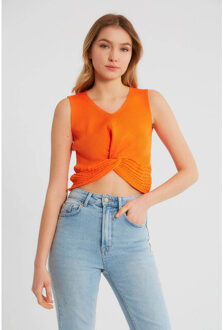 Elastische ribstof top t93564 - maat One size Veelkleurig