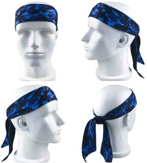 Elastische Sport Hoofdband Camouflage Haarband Zweetbandjes Yoga Running Fitness LFSPR0095 01-blauw