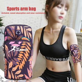 Elastische Sport Telefoon Houder Handsfree Zweet Absorberende Fitness Running Opslag Multi Layer Fietsen Arm Bag Anti Slip Ademend 2