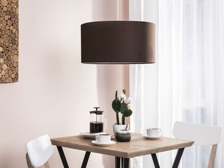 ELBE - Hanglamp - Bruin - Polyester Wit