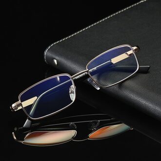 Elbru Mannen Legering Leesbril Anti-Blauw Licht Brillenglazen Vrouwen Vergrootglas Eyewear + 1.0 + 1.5 + 2.0 + 2.5 + 3.0 + 3.5 + 4.0 +100