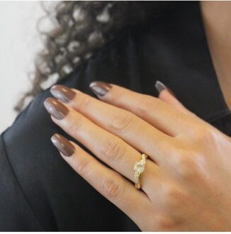 Eleanor ring - Oostenrijks kristal Wit & Goud - Q