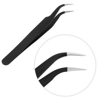ELECOOL 1 st Zwart Nail Art Decoratie Picking Tool Rhinestones Gem Decor Black Gekruld Hoofd Wenkbrauw Pincet