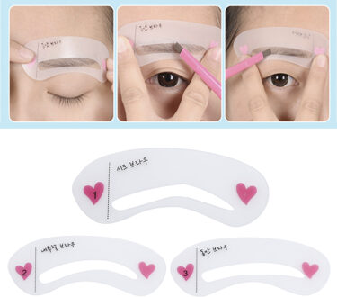 ELECOOL 3 Stijlen/3 Sets Brow Stencil Herbruikbare Grooming Kit Shaping DIY Beauty Wenkbrauwen Template Maken up Tool