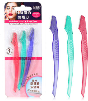 ELECOOL 3 stks/partij Scheermes Wenkbrauw Trimmer wenkbrauw Facial Hair Remover Wenkbrauw Blade Rvs Blade Make Tool