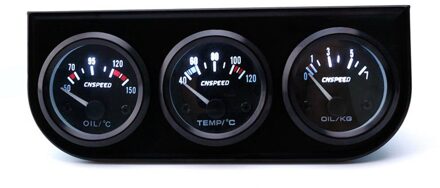 Electrial Triple Gauge Kit Olie Temp Gauge Voltmeter Oliedrukmeter Met Sensor Auto Meter Auto Gauge Zwart Led