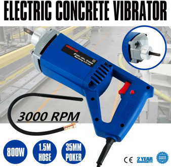 Electric Concrete Vibrator w/ 35mm Vibrating Poker & 1.5m Hose 800W Hand Held