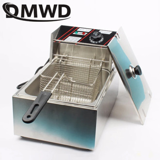 Electric deep fryer Multifunctional Household Commercial Stainless steel Grill Frying pan French fries machine hot pot 6L 2.5kw