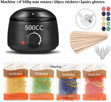 Electric Hair Removal Wax- Heater Wax Beans 10pcs Wood Stickers Hair Removal Sets Waxing Kit cera depilator