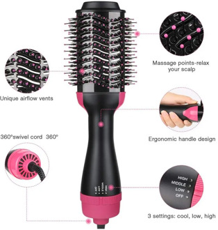 Electric Hair Straighter Comb 3 in 1 Multifunction Negative Ion Hair Dryer and Volumizer Hair Curler Brush Wet And Dry Use