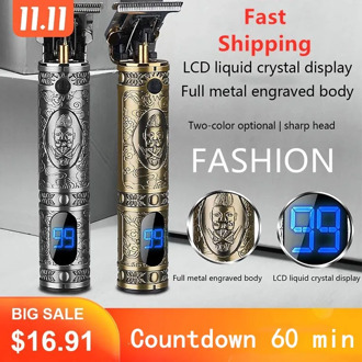 Electric hair trimmer USB Rechargeable Hair Clipper Fade Haircut Cordless Shaver Trimmer 0mm Men Barber Hair Cutting Machine