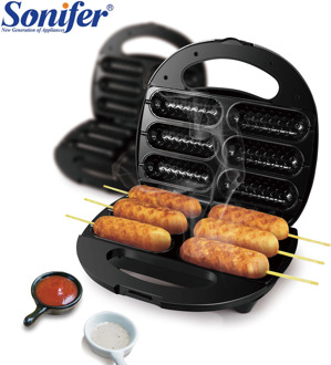 Electric Hot Dog Non-Stick Teflon Coating Waffles Maker Crispy Corn French Muffin Sausage Baking Machine For Breakfast Sonifer