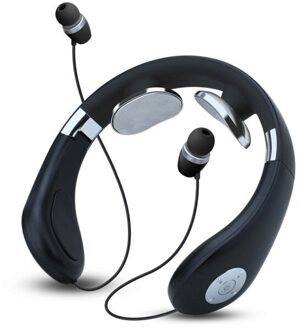 Electric Neck Massager Earphone Bluetooth Cervical Smart Neck Back Body Massage Neckband For Back Pain Relief Tool Relaxation zwart