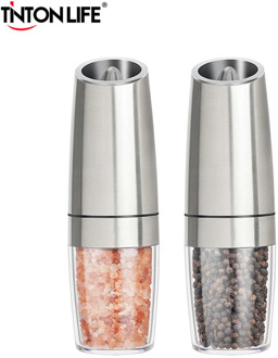 Electric Pepper Mill Stainless Steel Gravity Induction Salt and Pepper Grinder Kitchen Seasoning Grind Tools