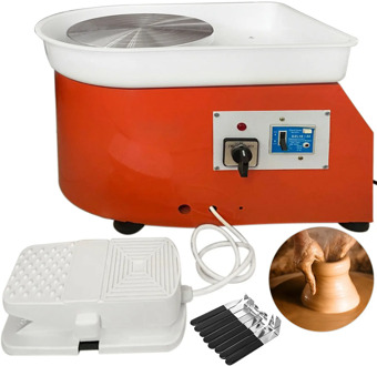 Electric Pottery Wheel Ceramic Machine 25cm with Shaping Tool Kit Ceramic Wheel Machine Pottery DIY Kit (Handle Foot Pedal)