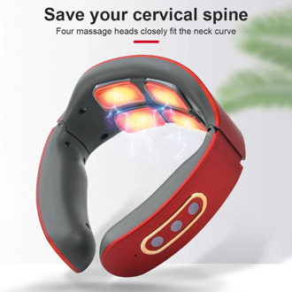 Electric Pulse Heat Neck Massager Far Infrared Heating Shoulder Massage Machine Intelligent Cervical Pain Relief Relaxation Tool