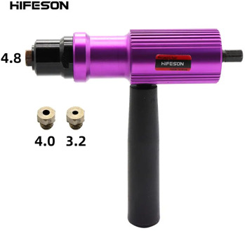 Electric Rivet Gun Tool Cordless Riveting Drill Adaptor Insert Nut Tool Riveting Drill Adapter 3.2mm-4.8mm