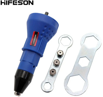 Electric Rivet Nut Gun Riveting Tool Cordless Riveting Drill Adaptor Insert Nut Tool Riveting Drill Adapter 2.4mm-4.8mm