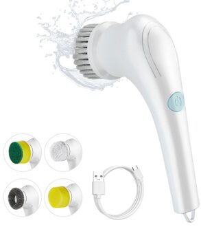 Electric Spin Scrubber Multifunctional Cleaning Brush with 5 heads Cordless Handheld for Kitchen Bathroom Wall Window Tile Floor Bathtub Car Cleaning