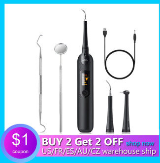 Electric Ultrasonic Sonic Dental Scaler For Whiten Teeth with LED Display Tartar Cleaner Tooth Calculus Remover Tool Kit