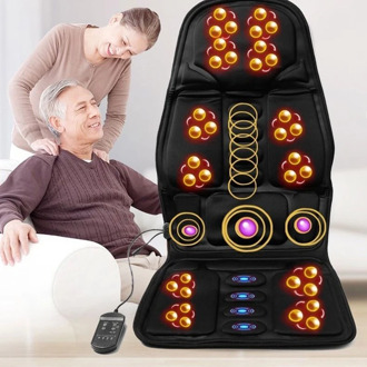 Electric Vibrating Massage Cushion Home Car Seat Vibrator Portable Massager Infrared Heating Pat Back Vibrator Mat Pain Relief