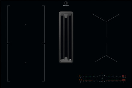 Electrolux 600 ComboHob met Bridge functie - Inductiekookplaat met afzuiging, 80 cm KCD83443CK