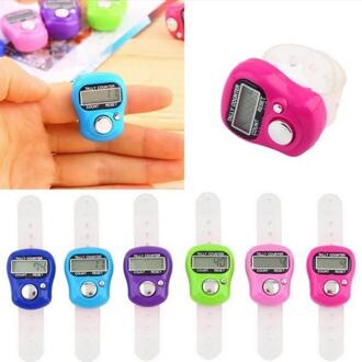 Electronic Counter LCD Ring Finger Counter Digital Counter Smart Built in Battery Random Color Stitch Marker Sports Tally