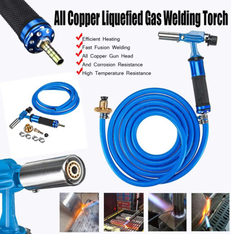 Electronic Ignition Liquefaction Welding Gas Torch Copper Explosion-Proof Hose Welding Gun For Pipeline Air Conditioning+3m Tube