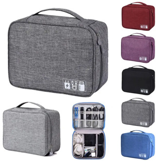 Electronics Accessories Organizer Storage Bags Waterproof zipper multi-layer soft and shockproof Travel Cable Drive Storage bag