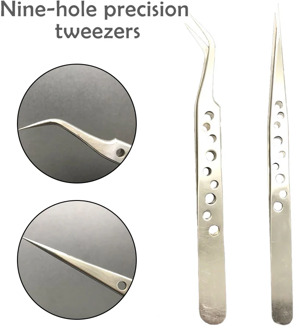 Electronics Industrial Tweezers Anti-static Curved Straight Tip Precision Stainless Forceps Phone Repair Hand Tools Sets