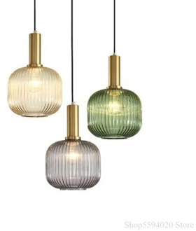 Electroplated Gold Green Glass Lustre Pendant Lights Bedside Hanging Lamps Simple Glass Pendant Lamp Droplight Loft Home Decor