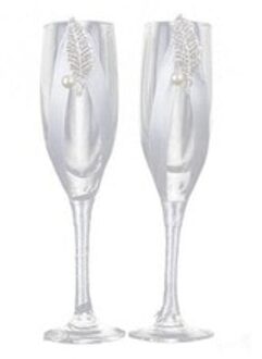 ELEG-2Pc/Set Bridal En Bruidegom Champagne Fluiten Bruiloft Glazen Set Cup Roosteren Goblet Voor Bruiloften Party