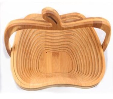 Eleg Opvouwbare Apple Vormige Bamboe Mand Opvouwbare Fruitmand