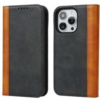 Elegance Series iPhone 14 Pro Max Wallet Case - Zwart / Geel