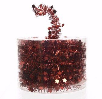 Elegant Christmas kerstboom decoratie sterren slinger rood 700 cm - Kerstslingers