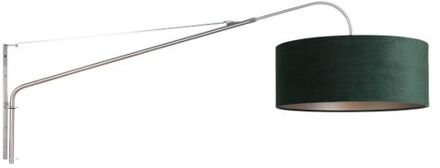 Elegant Classy wandlamp staal en groen zwart/wit snoer Zilver