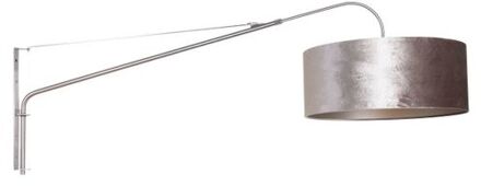 Elegant Classy wandlamp staal en zilver kap ?50 cm