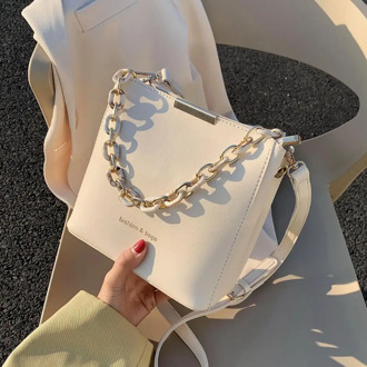 Elegant Female Chain Tote Bucket bag 2020 New High-quality PU Leather Women's Designer Handbag Travel Shoulder Messenger Bag