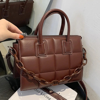 Elegant Female Plaid Tote bag 2020 Fashion New High quality PU Leather Women's Designer Handbag Vintage Shoulder Messenger Bag