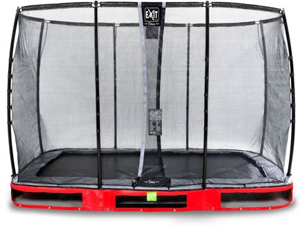 Elegant Premium Inground Trampoline 214 x 366 cm met Deluxe Veiligheidsnet Rood